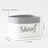 Personalized Storage Basket - Medium - Cursive - Grey